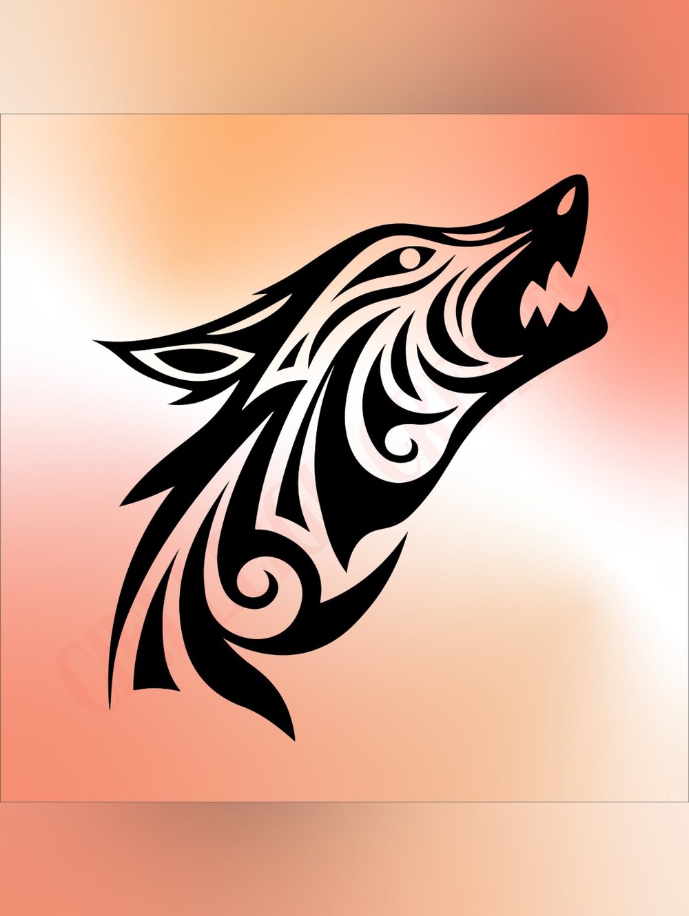 *2 for $20* Howling Wold Head Handcrafted Vinyl decal  sticker